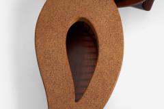 Paul Frankl Organic Coffee Table with Cork Top and Mahogany Base 1950s - 4769794
