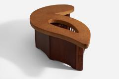 Paul Frankl Organic Coffee Table with Cork Top and Mahogany Base 1950s - 4769797