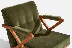 Paul Laszlo Lounge Chair with Oak and Velvet USA 1950s - 4769888