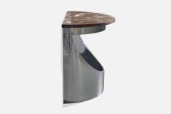 Paul M Jones Inc Console Table with Steel and Marble USA 1970s - 4769936