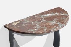 Paul M Jones Inc Console Table with Steel and Marble USA 1970s - 4769937