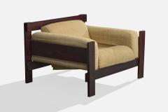 Percival Lafer Lounge Chair with Wood and Fabric Brazil 1970s - 4769941