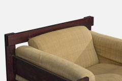 Percival Lafer Lounge Chair with Wood and Fabric Brazil 1970s - 4769946