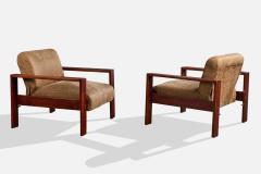 Percival Lafer Lounge Chairs with Wood and Vinyl Brazil 1970s - 4769950