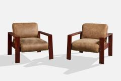 Percival Lafer Lounge Chairs with Wood and Vinyl Brazil 1970s - 4769952