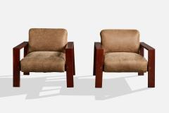 Percival Lafer Lounge Chairs with Wood and Vinyl Brazil 1970s - 4769953