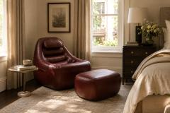 Percival Lafer MP 113 Lounge Chair Ottoman in Original Faux Leather 1970s - 4801722