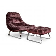 Percival Lafer MP 163 Earth Lounge Chair Ottoman in Tufted Mohair 1976 - 4801745