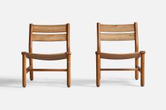 Pierre Gautier Delaye Slipper Chairs in Oak France 1950s - 4770045