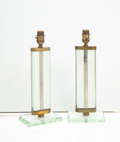 Pietro Chiesa Pietro Chiesa Pair of Fontana Arte Glass Brass Lamps Italy 1939 - 2736745