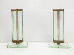 Pietro Chiesa Pietro Chiesa Pair of Fontana Arte Glass Brass Lamps Italy 1939 - 2736746
