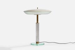 Pietro Chiesa Table Lamp with Brass Glass Acrylic and Aluminum Italy - 4770101