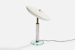 Pietro Chiesa Table Lamp with Brass Glass Acrylic and Aluminum Italy - 4770102