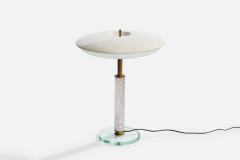 Pietro Chiesa Table Lamp with Brass Glass Acrylic and Aluminum Italy - 4770103