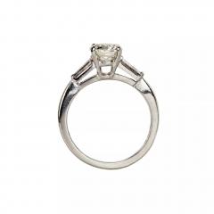 Platinum And Diamond Ring Of Classic Three Stone Design - 4779951