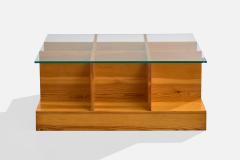 Poltronova Coffee Table with Pine and Glass Italy 1970s - 4770199