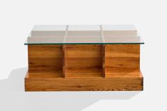 Poltronova Coffee Table with Pine and Glass Italy 1970s - 4770205