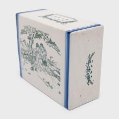 Printed Blue and White Headrest - 4165699