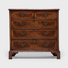Queen Anne Style Burled Walnut Chest of Drawers - 4181137