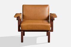Raffaella Crespi Lounge Chair with Walnut and Vinyl Italy 1960s - 4770253