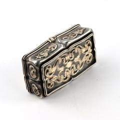 Rare Massive Silver Snuff Box With Applied Gold Decor In The Baroque Style  - 4781479