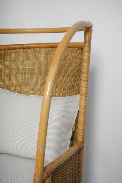 Rattan and wicker armchair 1950s  - 4539432