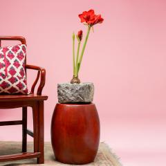 Red Lacquer Drum Table - 4182178