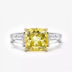 Ring In 18k Gold With A Central Fancy Vivid Yellow Diamond - 4780001