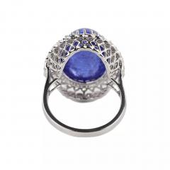 Ring In 18k White Gold With Natural Tanzanite And Diamonds - 4780125