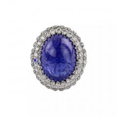 Ring In 18k White Gold With Natural Tanzanite And Diamonds - 4780126