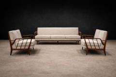 Rino Levi Rino Levi Sofa in Hardwood and Boucl Brazilian Modern 1960s Lot 395 - 4624411