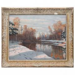 Riverbank In Winter Boris Bessonov 1862 1934 Russia - 4781405