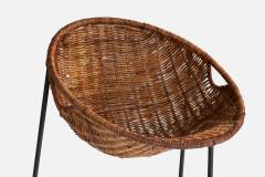 Roberto Mango Roberto Mango Side Chairs with Iron and Rattan Italy 1950s - 4770391