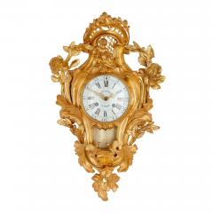 Rococo style gilt bronze cartel clock and barometer - 2926670