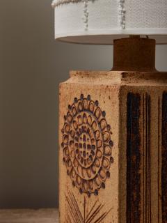 Roger Capron Pair of Roger Capron Ceramic Table Lamp with Dedar Fabric Lampshades - 2921508