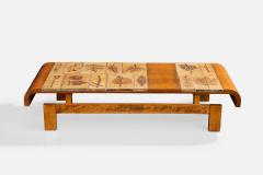 Roger Capron Roger Capron Coffee Table with Wood and Ceramic France 1960s - 4770394