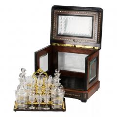 Rosewood Liqueur Cabinet With Mother Of Pearl Marquetry France  - 4781806
