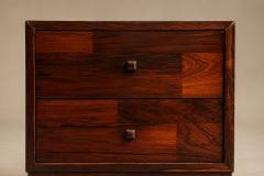 Rosewood Telephone Bench with Two Drawer Cabinet Shearling Cushion 1960s - 4801978