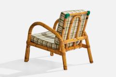 Rotan Lounge Chairs with Bamboo Rattan and Fabric Italy 1950s - 4770417