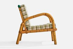 Rotan Lounge Chairs with Bamboo Rattan and Fabric Italy 1950s - 4770418