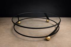 Round Coffee Table in Plated Painted Metal with Glass Top 1960s Lot 416 - 4624882
