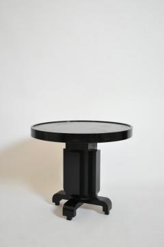 Round ebonised art deco geometric side table 1930s  - 4539553