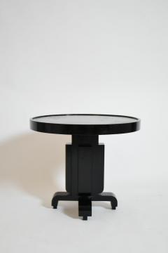 Round ebonised art deco geometric side table 1930s  - 4539554