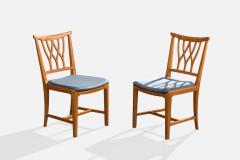 Runar Engblom Runar Engblom Dining Room Chairs with Birch and Velvet Sweden 1940s - 4770427