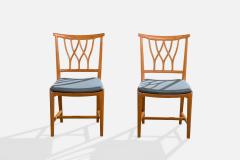Runar Engblom Runar Engblom Dining Room Chairs with Birch and Velvet Sweden 1940s - 4770429