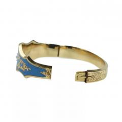 Russian Gold Bracelet With Turquoise Enamel And Pearls 19th Century - 4780060