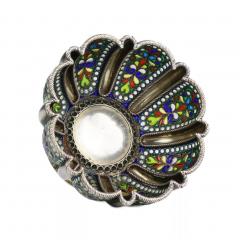 Russian Silver Bowl With Plique A Jour Enamel Khlebnikov Firm Moscow - 4781836