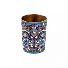 Russian Silver Cloisonne Shot Cup Gustav Klingert Russia Moscow 1893 - 4781884