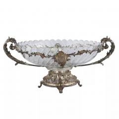 Russian Silver Vase With A Crystal Bowl The Firm Of Ignaty Sazikov Russia - 4782017