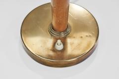 Scandinavian Brass and Pine Wood Table Lamp Scandinavia ca 1940s - 2916729